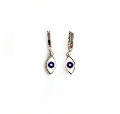 Beyaz Mineli Taşlı Gümüş Küpe