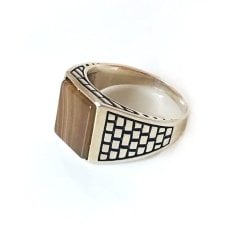 Kaplangözü  Taşlı 925 Ayar Gümüş Kaledar Yüzüğü