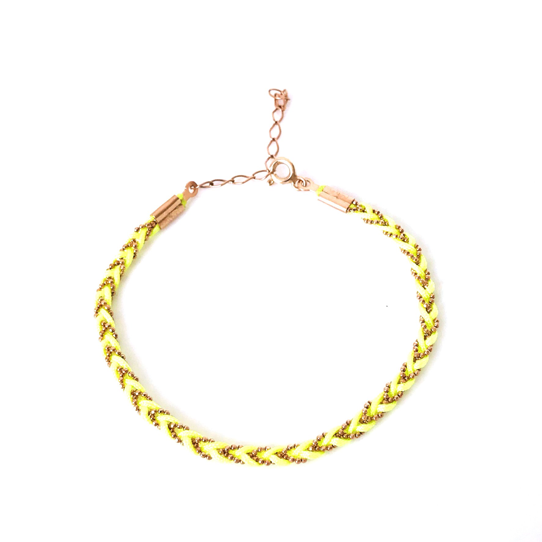 Fosforlu Yeşil Gümüş Zincir Detaylı Halhal