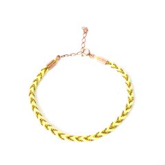 Fosforlu Yeşil Gümüş Zincir Detaylı Halhal