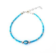 Nazar Boncuklu Gümüş Halhal