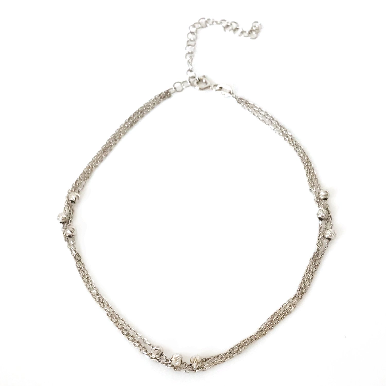 Toplu Üç Kat Zincirli Gümüş Halhal