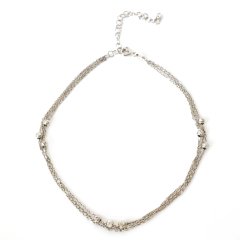 Toplu Üç Kat Zincirli Gümüş Halhal