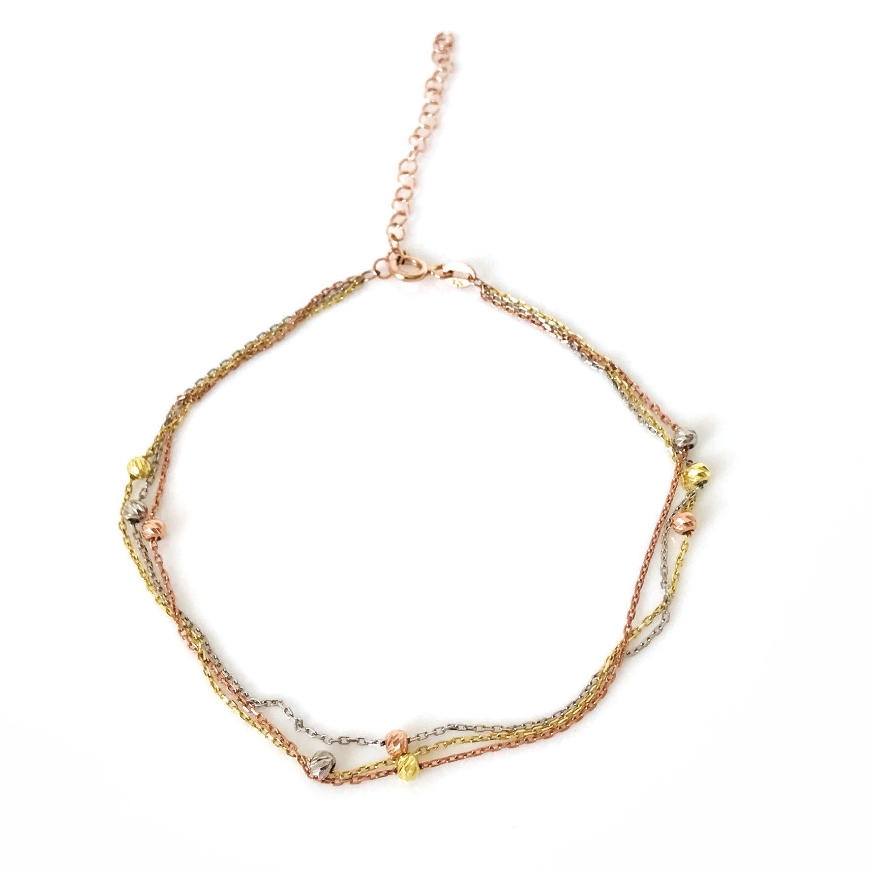 Üç Zincirli Gümüş Halhal