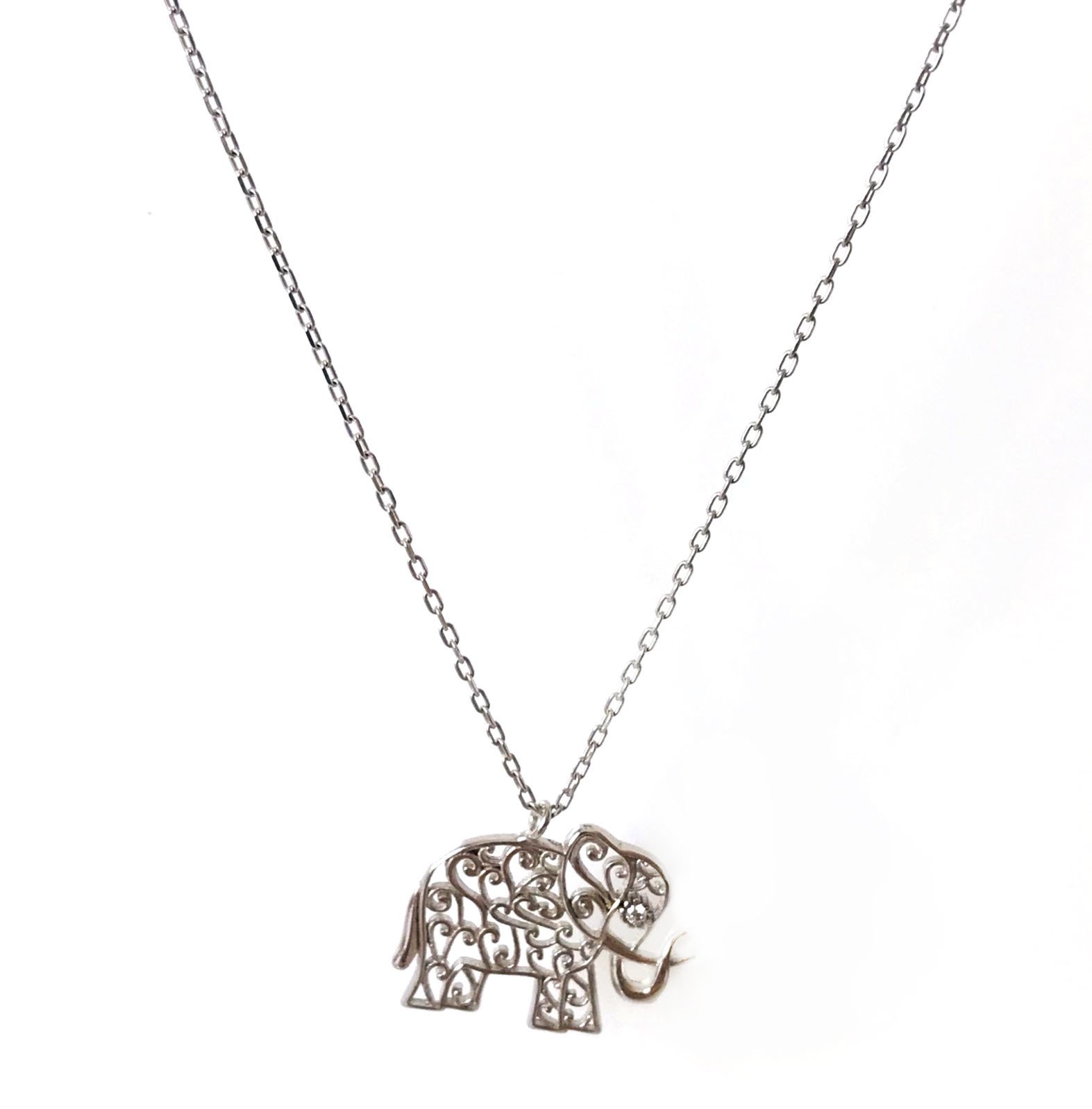 Fil Detaylı Gümüş Kolye