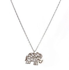 Fil Detaylı Gümüş Kolye