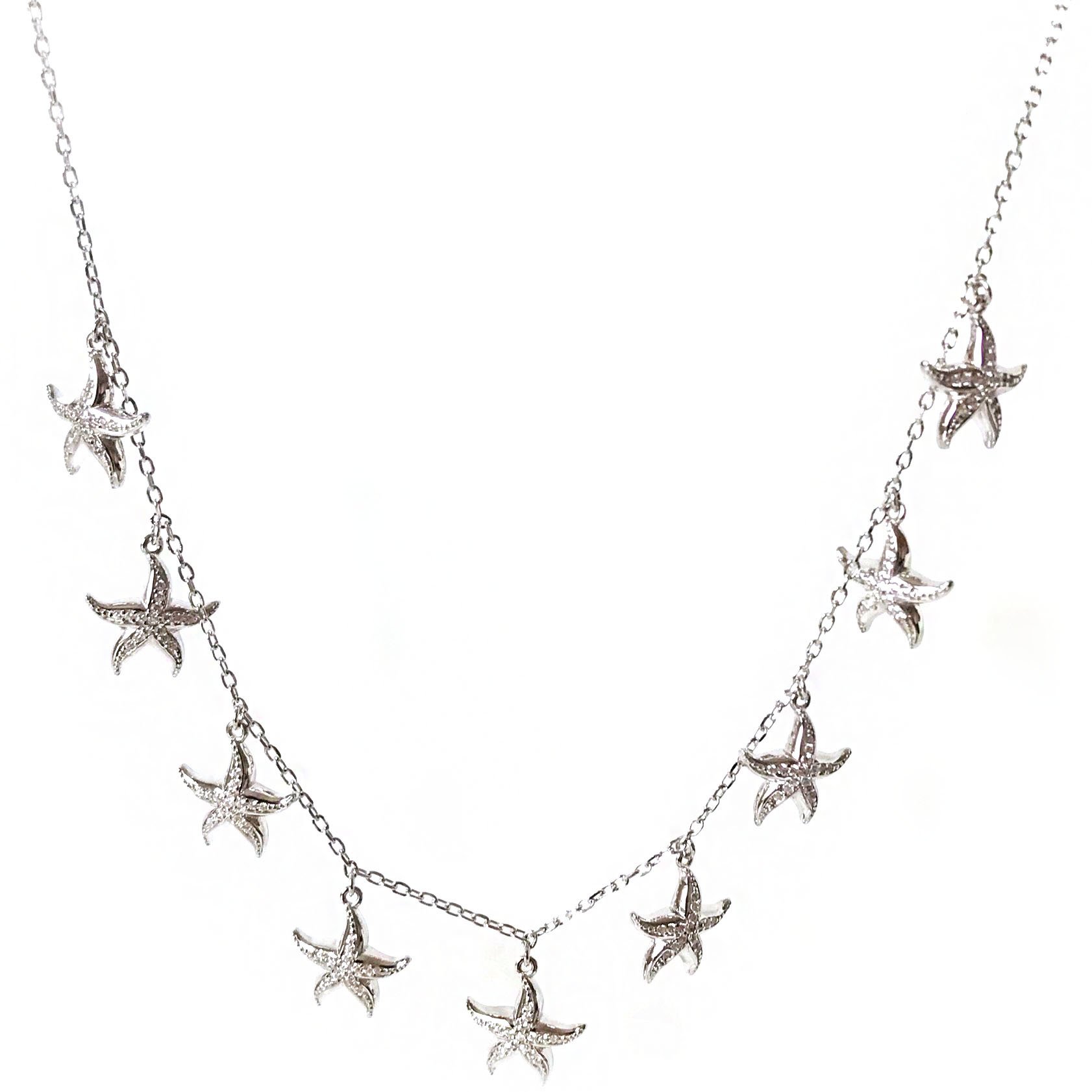Deniz Yıldızı Pullu Gümüş Kolye