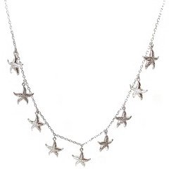 Deniz Yıldızı Pullu Gümüş Kolye