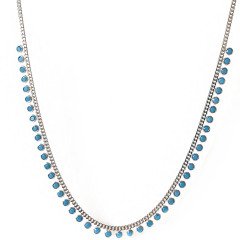 Mavi Taşlı Gümüş Kolye