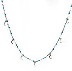 Ay Detaylı  Gümüş Kolye