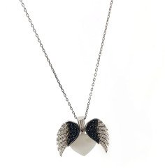 Kanat Detaylı Gümüş Kolye