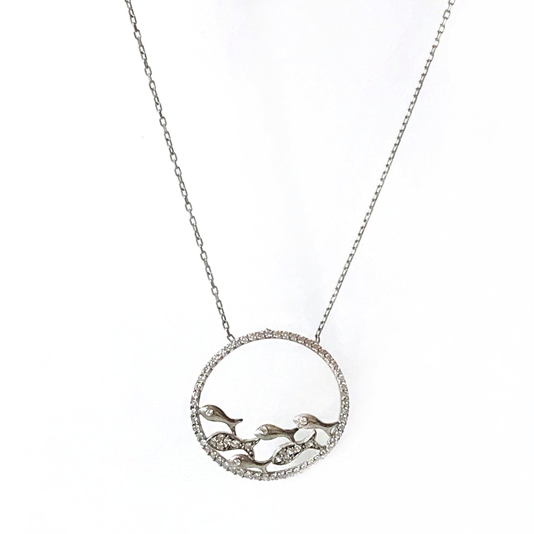 Balık Detaylı Gümüş Kolye