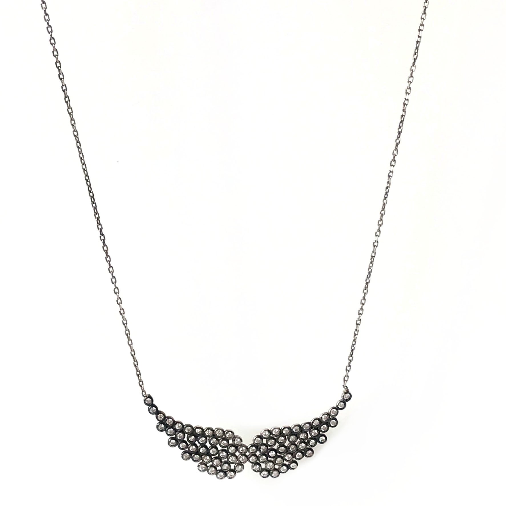 Taşlı Kanat Gümüş Kolye