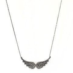 Taşlı Kanat Gümüş Kolye