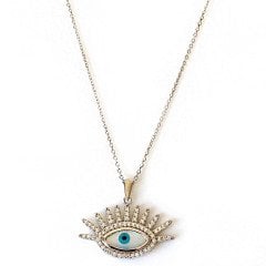 Göz Detaylı Gümüş Kolye