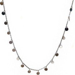 Pullu Gümüş Zincir  Kolye