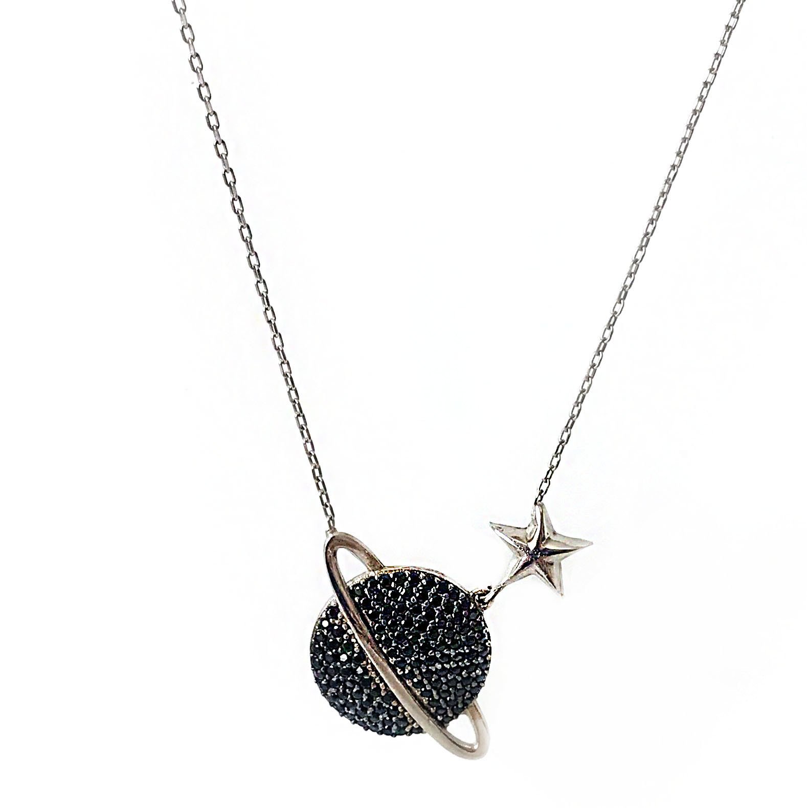 Gezegen Gümüş Kolye