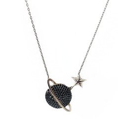 Gezegen Gümüş Kolye