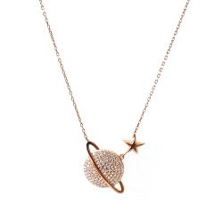 Gezegen Gümüş Kolye