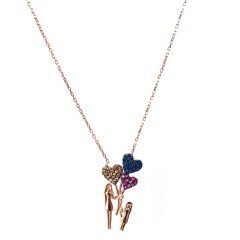 Kalpli Uçan Balon Gümüş Kolye