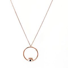 Göz Detaylı Gümüş Kolye