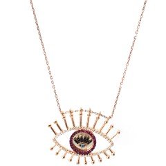 Göz Detaylı Gümüş Kolye