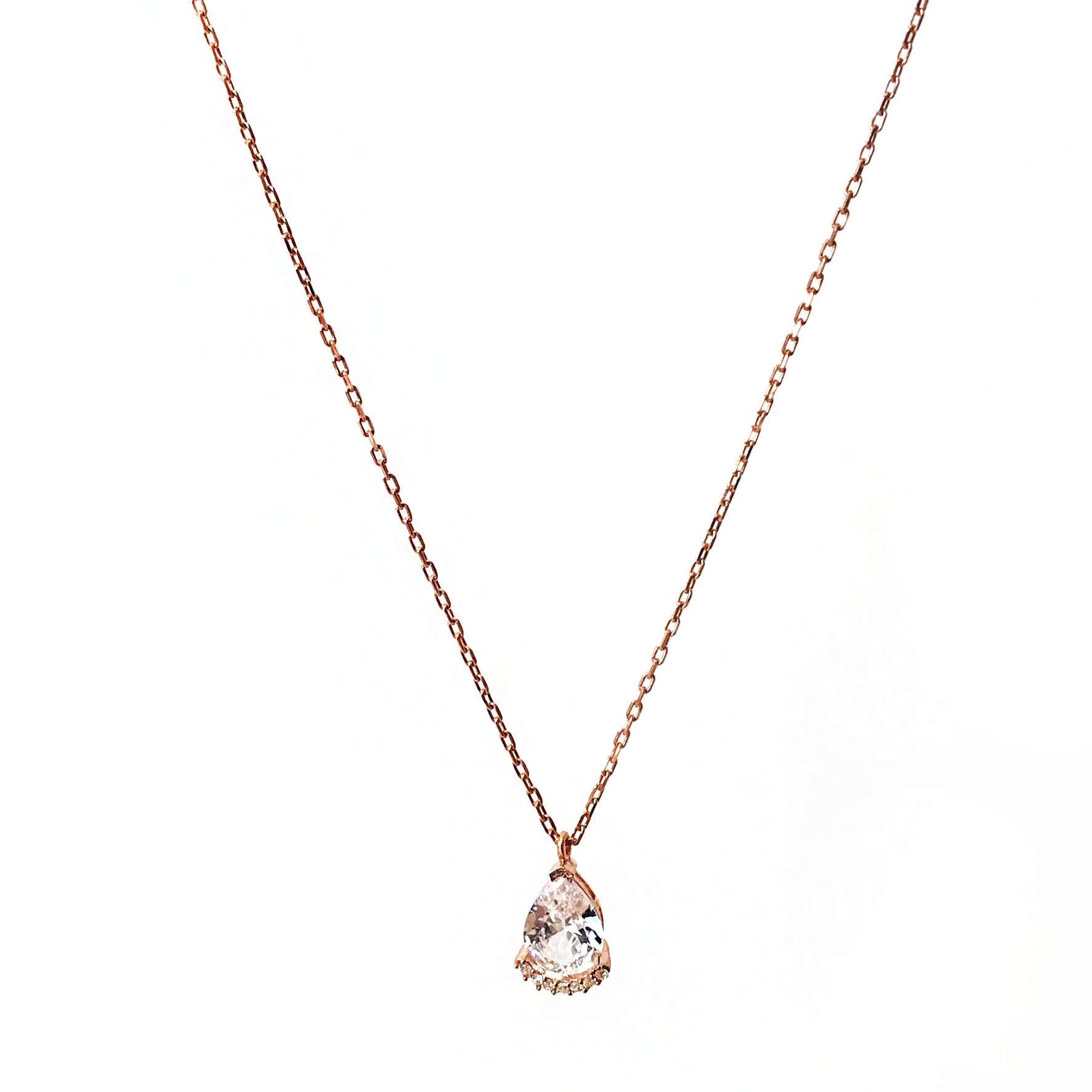 Damla Taş Detaylı  Taş Gümüş Kolye