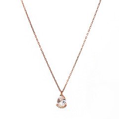 Damla Taş Detaylı  Taş Gümüş Kolye