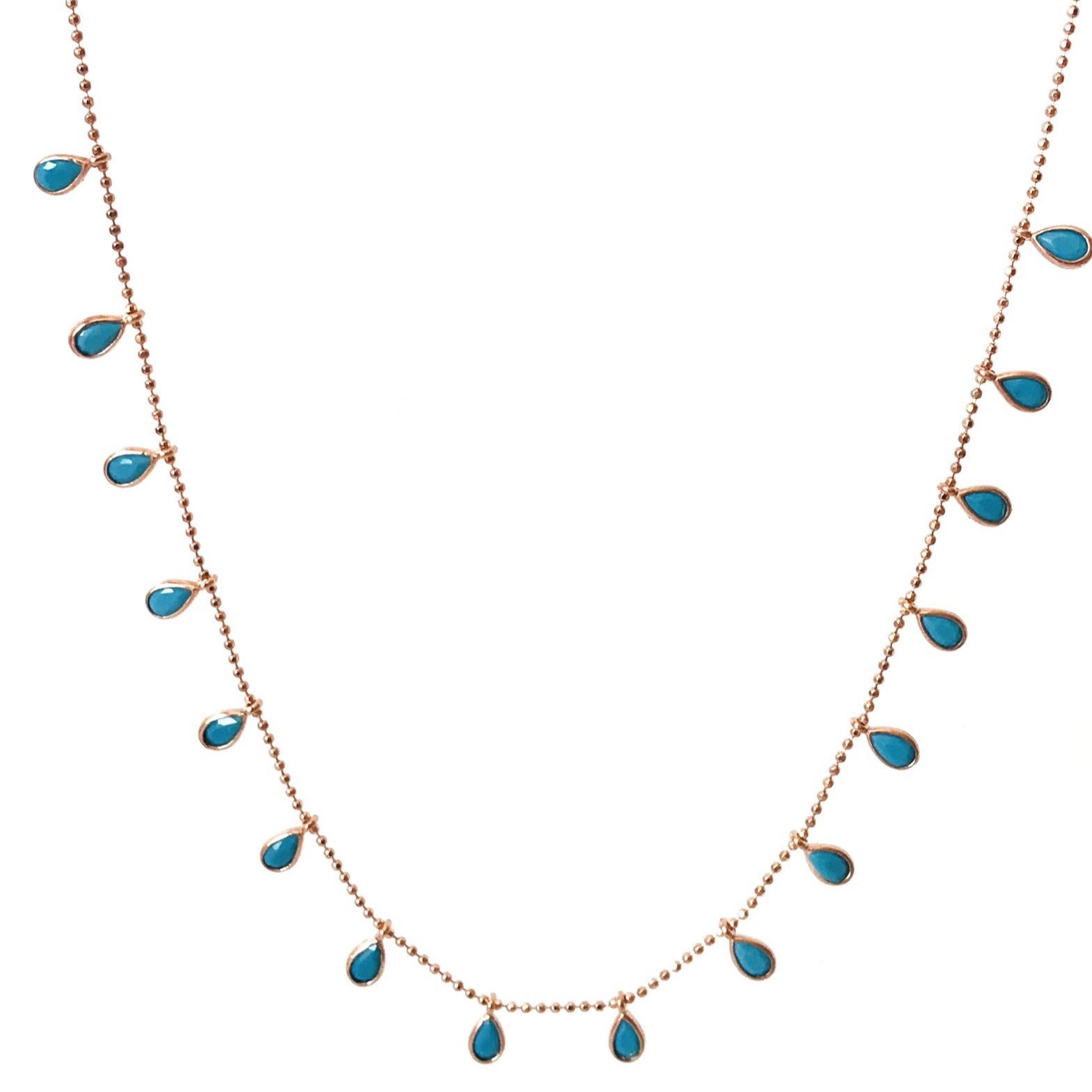 Mavi Damla Taşlı Gümüş Kolye