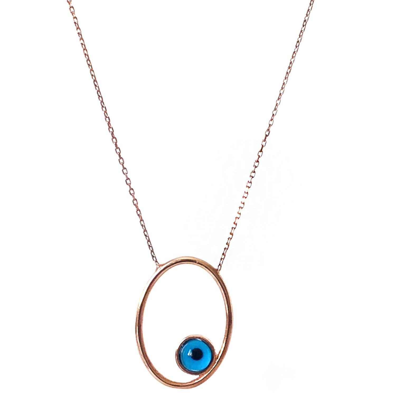 Nazar Boncuklu Gümüş Kolye