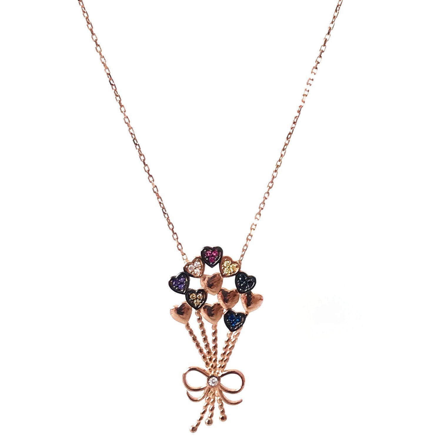 Çiçek Demeti Gümüş Kolye