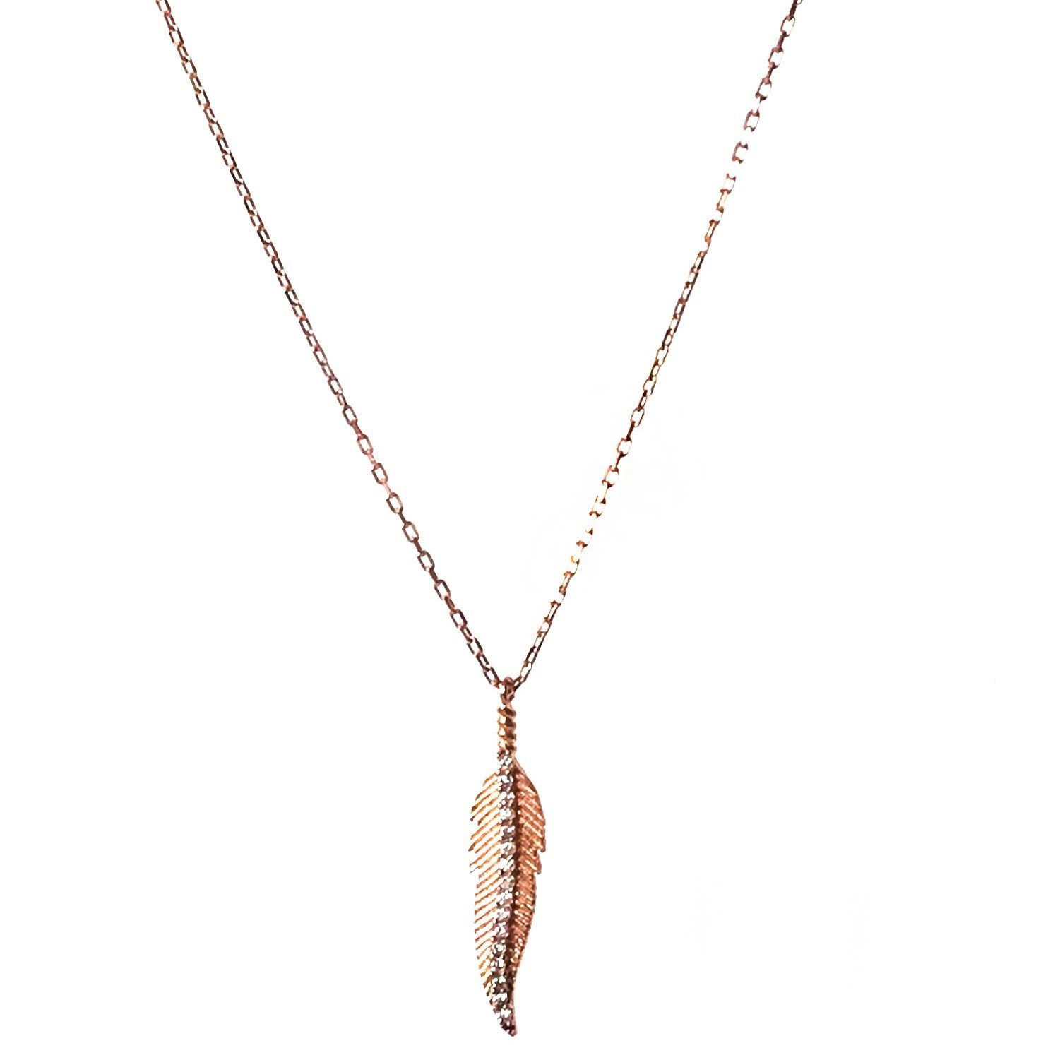 Taşlı Yaprak Kolye