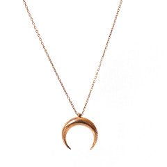 Hilal Detaylı Gümüş Kolye