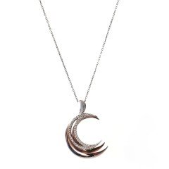 Üçlü Hilal Gümüş Kolye