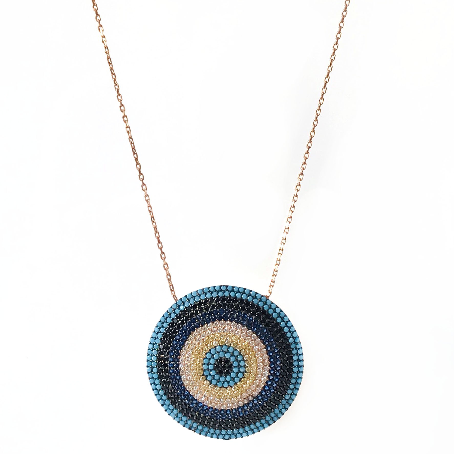 Turkuaz Nano Taşlı Gümüş Kolye