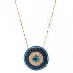 Turkuaz Nano Taşlı Gümüş Kolye