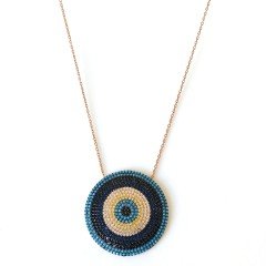 Turkuaz Nano Taşlı Gümüş Kolye