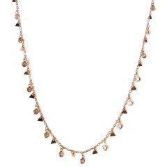 Taşlı Üçgen Pullu Gümüş Kolye