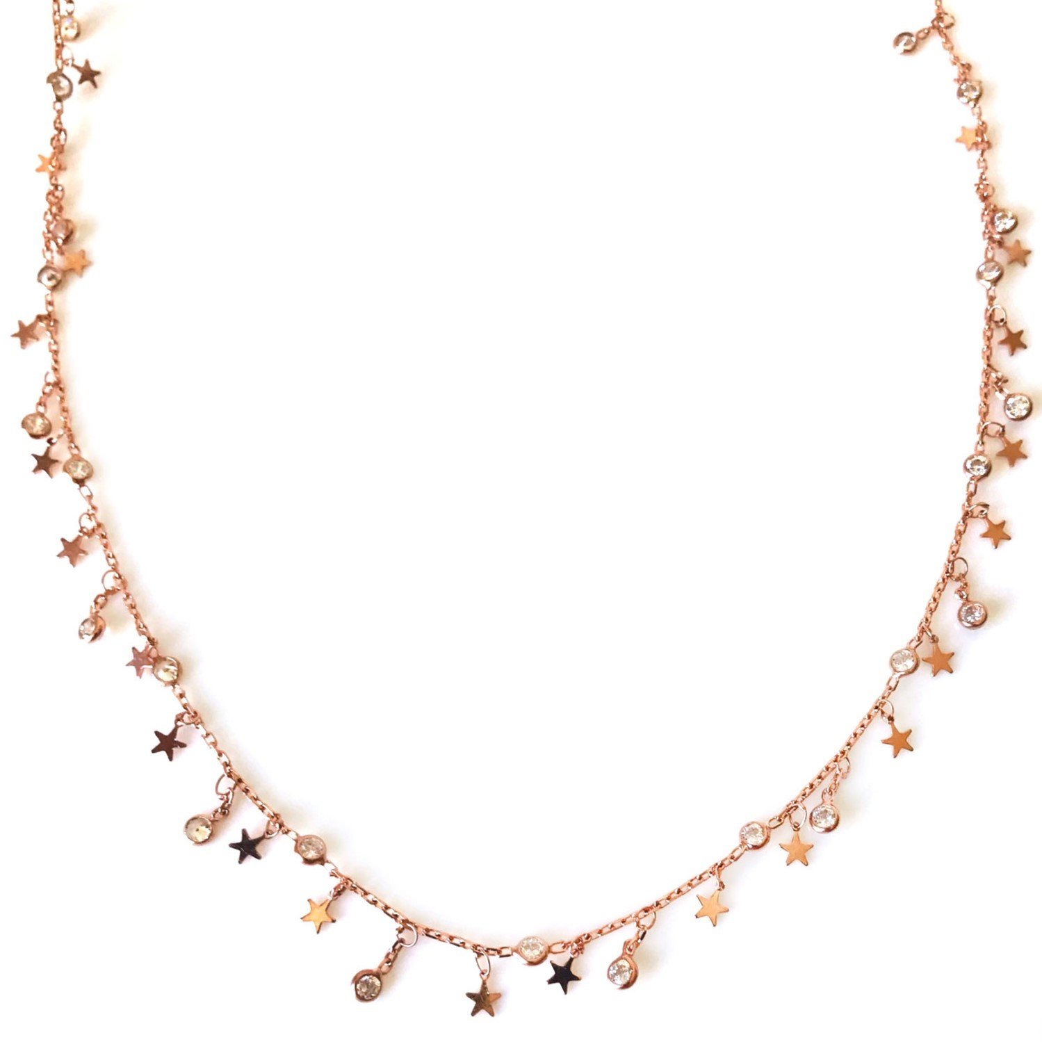 Taşlı Gümüş Pullu Kolye