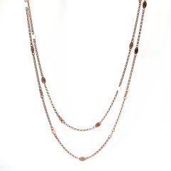 Pullu Uzun Gümüş Kolye