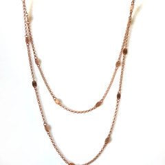 Pullu Uzun Gümüş Kolye