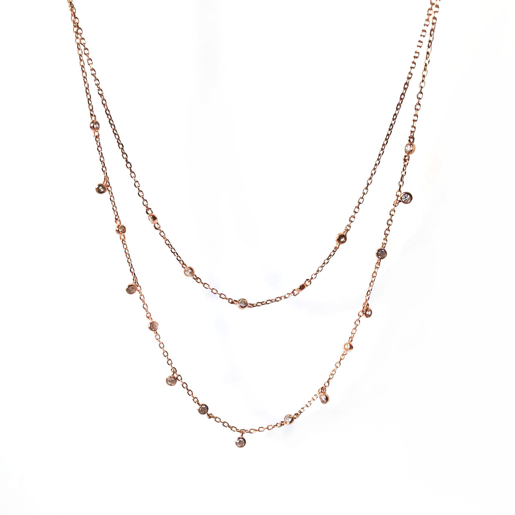 Taşlı Pullu Gümüş Kolye