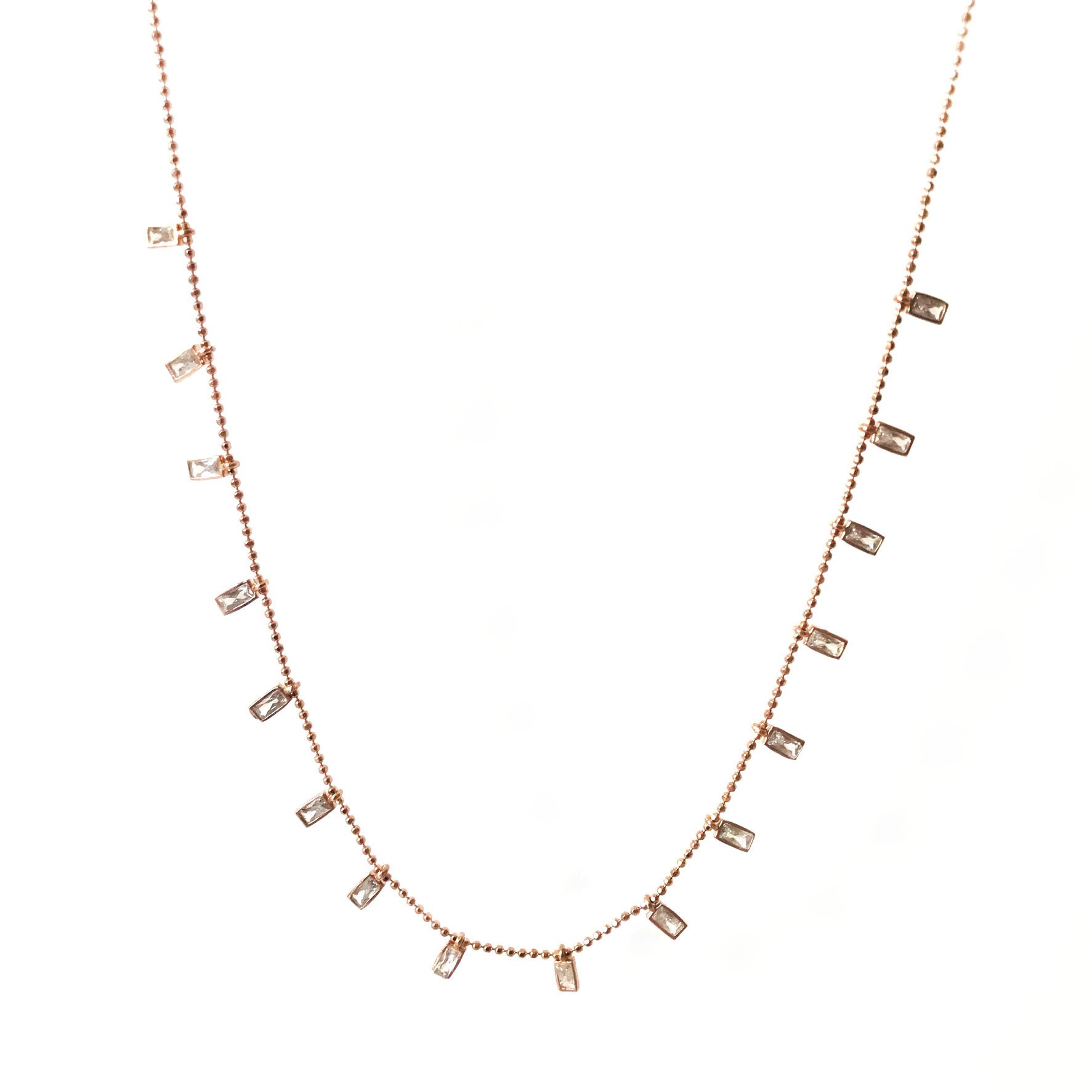 Kare Kesim Pullu Gümüş Kolye