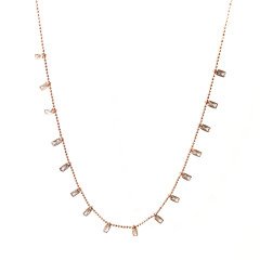 Kare Kesim Pullu Gümüş Kolye