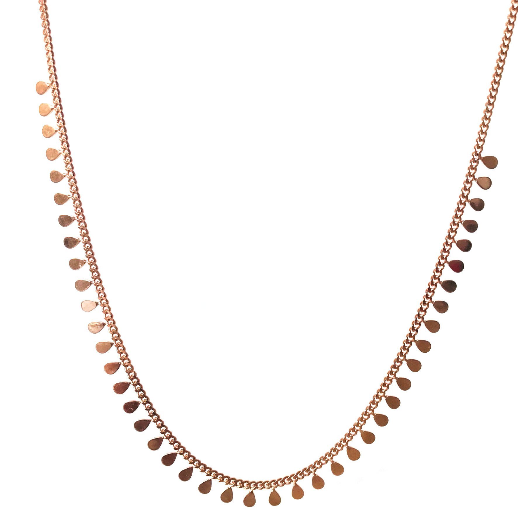 Damla Kesim Pullu Gümüş Zincir Kolye