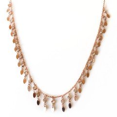 Taşlı ve Pullu Gümüş Kolye