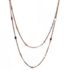 Pullu Uzun Gümüş Kolye