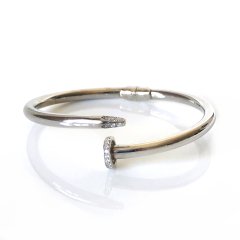 Taşlı Gümüş Çivi Bileklik