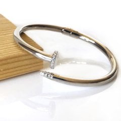 Taşlı Gümüş Çivi Bileklik