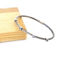 Montür Taşlı Örme Model Gümüş Bileklik